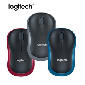 Chuột không dây Logitech M185 (Xám/Xanh/Đỏ)