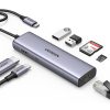 Hub chuyển đổi Type C Ugreen 90568 7-in-1 ( 2 x USB 3.0 + HDMI + RJ45 + SD&TF + PD Converter 100W )